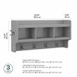 Pemberly Row 40W Wall Mounted Coat Rack in Gray - Engineered Wood