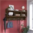 Pemberly Row 40W Wall Mounted Coat Rack in Ash Brown - Engineered Wood