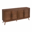 Pemberly Row Mid-Century Modern 4-Door Cinnamon Brown Wood TV Stand