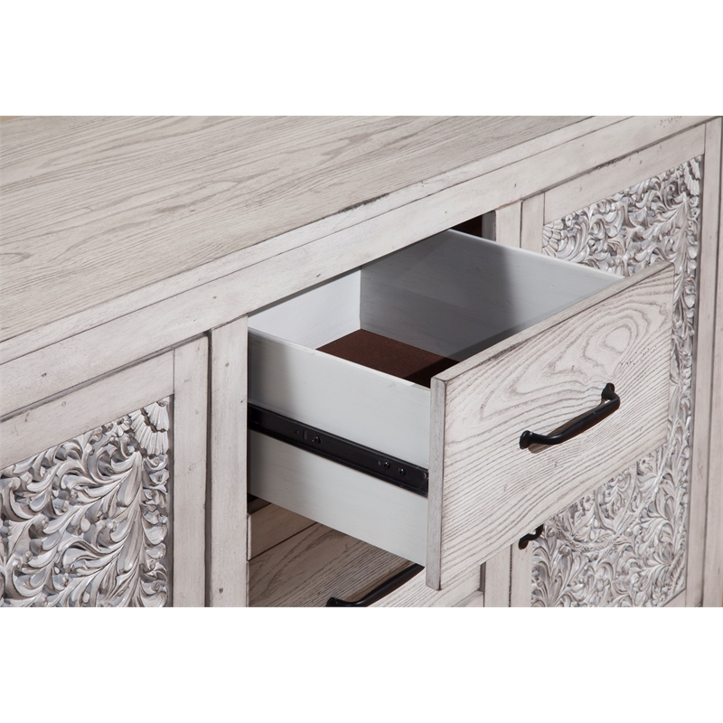 Pemberly Row Contemporary Wood Dresser in Weathered Light Gray