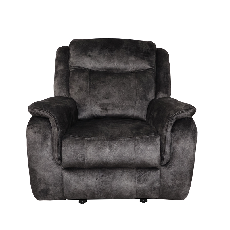 Pemberly Row Park City Polyester Fabric Power Glider Recliner in Slate