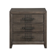 Pemberly Row Modern 3-Drawer Solid Wood Nightstand in Walnut