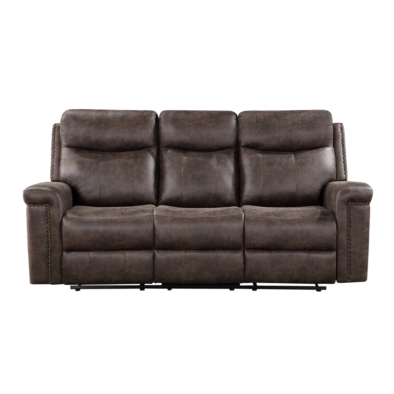Pemberly Row 2-Piece Fabric Power Loveseat and Sofa Set in Mocha