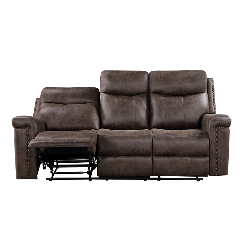 Pemberly Row 2-Piece Fabric Power Loveseat and Sofa Set in Mocha