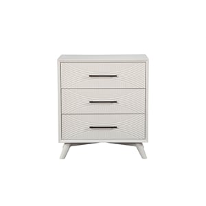 Pemberly Row Contemporary 3 Drawer Small Wood Chest in White