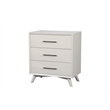 Pemberly Row Contemporary 3 Drawer Small Wood Chest in White