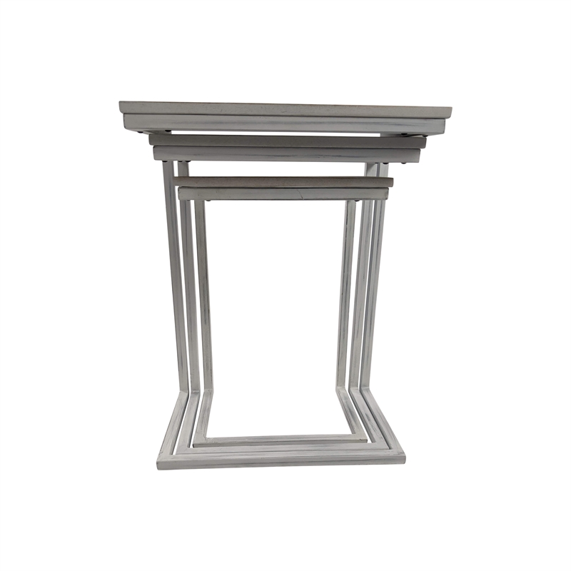 Pemberly Row Modern / Contemporary Nesting Table Set in Whitewash
