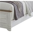 Pemberly Row White-Washed Wood Farmhouse Queen Size Arched Panel Bed