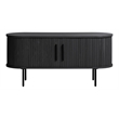 Pemberly Row Contemporary Door Slide TV Lowboard in Black Oak
