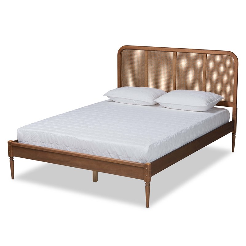 Pemberly Row Modern Brown Finished Wood Queen Size Platform Bed