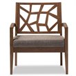 Pemberly Row Modern / Contemporary Accent Chair in Gray and Brown