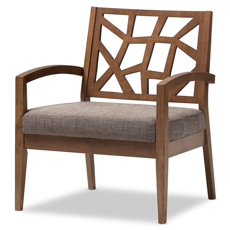 Pemberly Row Modern / Contemporary Accent Chair in Gray and Brown
