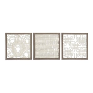 Pemberly Row Modern 3 Piece Wall Decor Set in Cream and Taupe