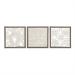 Pemberly Row Modern 3 Piece Wall Decor Set in Cream and Taupe