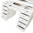 Pemberly Row EXTRA LARGE Vanity Desk White 11 Drawers Basic Knobs