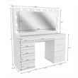 Pemberly Row EXTRA LARGE Vanity Desk White 11 Drawers Basic Knobs