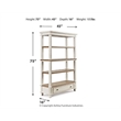 Pemberly Row Set of 2 4-Shelf Bookcase in Antique White and Brown
