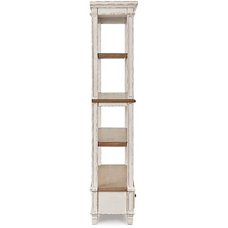 Pemberly Row Set of 2 4-Shelf Bookcase in Antique White and Brown