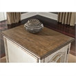 Pemberly Row Set of 2 Mirrored Storage End Table in Chipped White & Brown