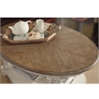 Pemberly Row Set of 3 Round End Table & Oval Coffee Table in White and Brown