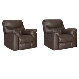 pemberly row set of 2 rocker recliners in teak