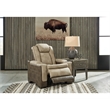 Pemberly Row Set of 2 Faux Leather Power Recliners in Brown