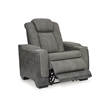 Pemberly Row Set of 2 Faux Leather Power Recliners in Gray