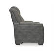 Pemberly Row Set of 2 Faux Leather Power Recliners in Gray