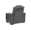Pemberly Row Set of 2 Faux Leather Power Recliners in Gray