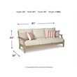 Pemberly Row Set of 2 Patio Sofa and Arm Chair in Beige