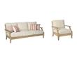 Pemberly Row Set of 2 Patio Sofa and Arm Chair in Beige