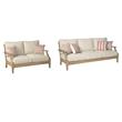 Pemberly Row Set of 2 Patio Sofa and Loveseat in Beige