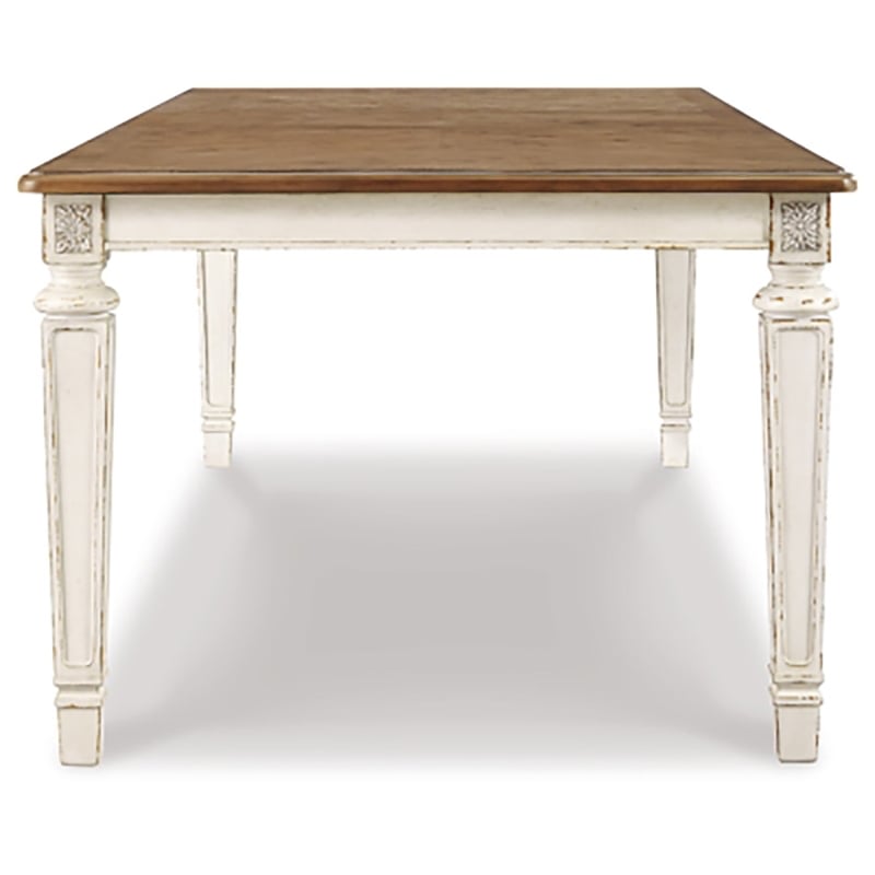 Pemberly Row Set of 9 Extendable Dining Table and Side Chair in Chipped White