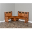 Pemberly Row 4-pieces Corner Dining Set/Breakfast Nook in Oak with Storage Space