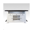Pemberly Row Wood Home Bar with 2 Shelves and 3 Drawers in Espresso