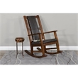 Pemberly Row Wood Indoor Rocking Chair in Brown with Cushion Seat & High Back