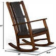 Pemberly Row Wood Indoor Rocking Chair in Brown with Cushion Seat & High Back