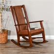 Pemberly Row Wood Indoor Rocking Chair - Chocolate with Cushion Seat & High Back