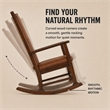 Pemberly Row Wood Indoor Rocking Chair - Chocolate with Cushion Seat & High Back