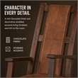 Pemberly Row Wood Indoor Rocking Chair - Chocolate with Cushion Seat & High Back