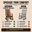 Pemberly Row Wood Indoor Rocking Chair - Chocolate with Cushion Seat & High Back