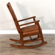 Pemberly Row Wood Indoor Rocking Chair - Chocolate with Cushion Seat & High Back