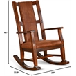Pemberly Row Wood Indoor Rocking Chair - Chocolate with Cushion Seat & High Back