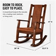 Pemberly Row Wood Indoor Rocking Chair - Chocolate with Cushion Seat & High Back
