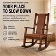 Pemberly Row Wood Indoor Rocking Chair - Chocolate with Cushion Seat & High Back