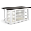 Pemberly Row Wood Kitchen Island in Espresso with Adjustable Shelves