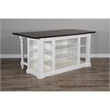 Pemberly Row Wood Kitchen Island in Espresso with Adjustable Shelves