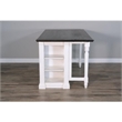 Pemberly Row Wood Kitchen Island in Espresso with Adjustable Shelves