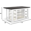 Pemberly Row Wood Kitchen Island in Espresso with Adjustable Shelves