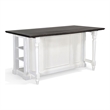 Pemberly Row Wood Kitchen Island in Espresso with Adjustable Shelves